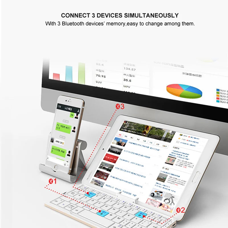 BOW Mini Folding Bluetooth Keyboard